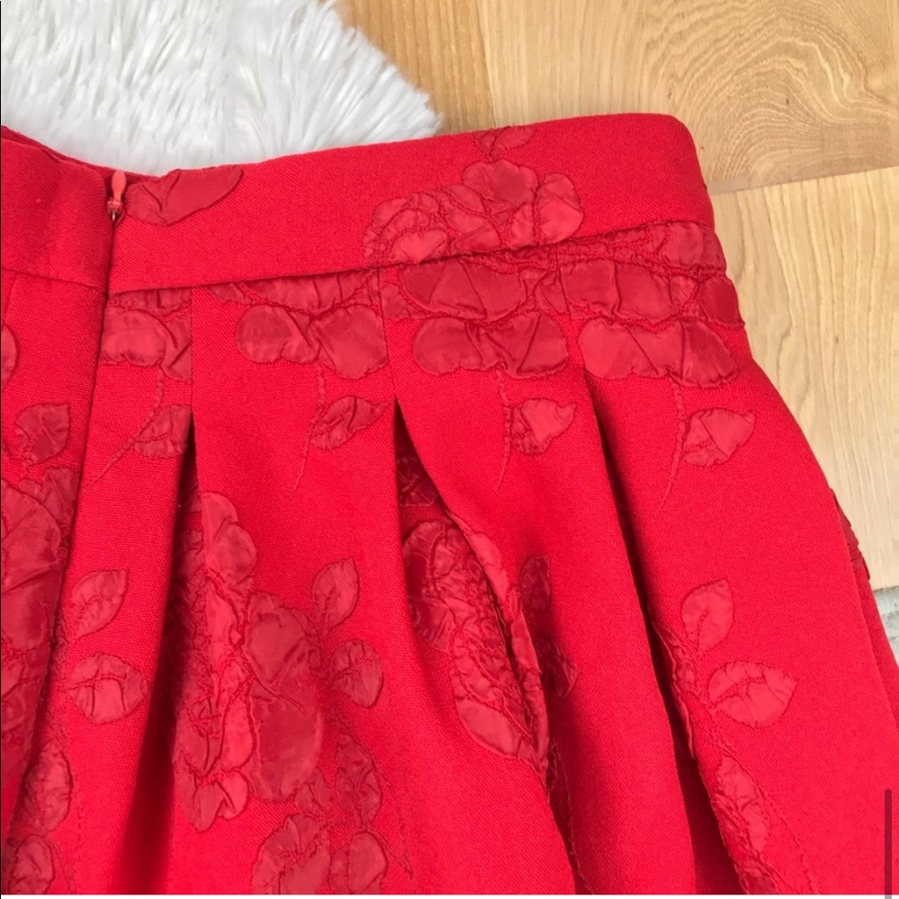 HOST PICK 2/21! ELLE // red pleated floral midi skirt - Picture 6 of 7
